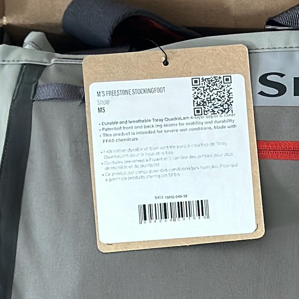 Simms Two-Tone Gray Men's Freestone Waders - Picture 7 of 8